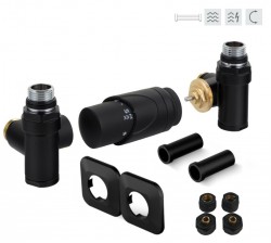 HOPA - INTEGRATO-SADA, univerzálny rohový ventil s plastovou rozetou - Farba - Čierna (RDINTEGSADARPB)