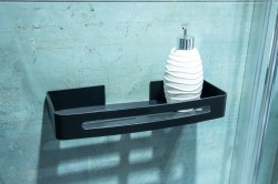 HOPA - Kovová polička na nalepenie 3M, 32x13x4, 7 cm, čierna farba (KD02081797)