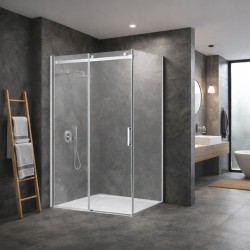 HOPA - Pevná bočná stena PANEL BELVER CHROM NEW - Farba rámu - Chróm / Leštený hliník (ALU), Pevná stena - 100 Smer zatvárania - Univerzálne Ľavé / Pravé, Výplň - Číre bezpečnostné sklo - 8 mm (BCBELV100PSCCN)