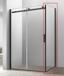 HOPA - Pevná stena BELVER BLACK - FARBA rámu - Čierna, Pevná stena - 90, Smer zatvárania - Ľavé (SX), Výplň - Číre bezpečnostné sklo - 8 mm (BCBELV90PSBCL)