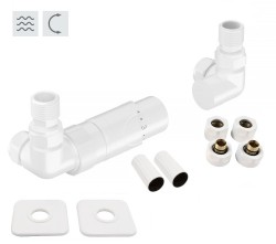 HOPA - PRIME-SADA, univerzálny rohový ventil s mosadznou rozetou - Farba - Biela (RDPRIMESADAMRW)