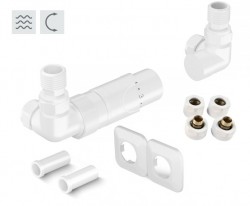 HOPA - PRIME-SADA, univerzálny rohový ventil s plastovou rozetou - Farba - Biela (RDPRIMESADAPRW)