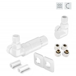 HOPA - PRIME-SADA, univerzálny rohový ventil s plastovou rozetou - Farba - Biela (RDPRIMESADAPRW)