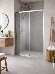 HOPA - Sprchové dvere ESTRELA - Farba rámu zásteny - Hliník chróm, Rozmer A - 140, Smer zatváranie - Pravé (DX), Výplň - Číre bezpečnostné sklo - 6 mm (BCESTR14CCP)