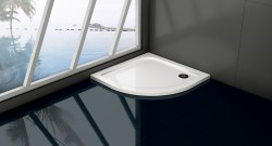 HOPA - Štvrťkruhová mramorová sprchová vanička VENETS R550 - Rozmer A - 100, Rozmer B - 100 (VANKCTVRT10)