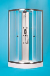 HOPA - Štvrťkruhový sprchovací box GRANADA - Farba rámu zásteny - Hliník chróm, Rozmer A - 90, Rozmer B - 90, Vanička HL - Akrylové vanička OLBGRA90CMBV + OLBGRA90V