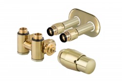 HOPA - THERMCOMB-SET, stredový ventil (Z4K) s pripojením pre elektrickú tyč - Farba - Zlatá, Variant - Pravá (RDTHERMCOMSETRG)