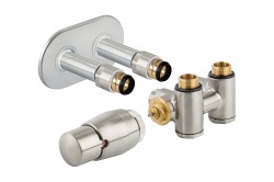 HOPA - THERMCOMBI-SET, stredový ventil s pripojením pre elektrickú tyč - Farba - Nerez, Variant - Ľavá (RDTHERMCOMSETLS)