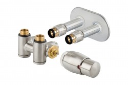 HOPA - THERMCOMBI-SET, stredový ventil (Z4K) s pripojením pre elektrickú tyč - Farba - Nerez, Variant - Pravá (RDTHERMCOMSETRS)