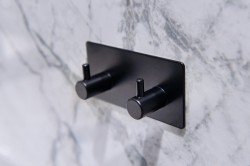 HOPA - Vešiak na stenu na nalepenie 3M, kov, čierna farba (KD02091772)