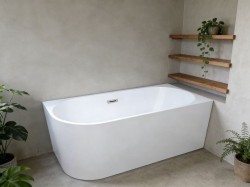 HOPA - Voľne stojaca vaňa AVITA NEW biela, so štrbinovým prepadom - Farba sifónu - Chróm, Rozmer vane - 170 × 80 cm, Spôsob prevedenia - Pravé (VANAVN170P)