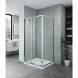 HOPA - VÝHODNÝ SET - OBDĹŽNIK SMART SELVA + PINA s vaničkou - Farba rámu zásteny - Hliník chróm, Rozmer A - 100, Rozmer B - 80, Smer zatváranie - Univerzálny Ľavé / Pravé, Výplň - Číre bezpečnostné sklo - 4/6 mm (OLOBD10080CC1)