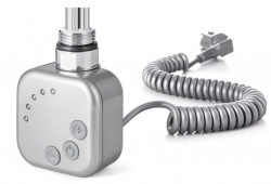 HOPA - Vykurovacia tyč BURG s termostatom - Farba vykurovacej tyče - Chróm - matný, Typ pripojenia - Krútený kábel, Výkon vykurovacej tyče - 120 W (RDOHT212003)