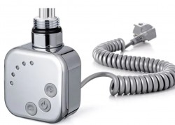 HOPA - Vykurovacia tyč BURG s termostatom - Farba vykurovacej tyče - Chróm, Typ pripojenia - Krútený kábel, Výkon vykurovacej tyče - 500 W (RDOHT250002)