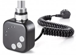 HOPA - Vykurovacia tyč BURG s termostatom - Farba vykurovacej tyče - Čierna, Typ pripojenia - Krútený kábel, Výkon vykurovacej tyče - 500 W (RDOHT250014)