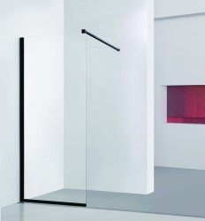 HOPA - Walk-in sprchovací kút LAGOS BLACK - Farba rámu zásteny - Hliník čierny, Rozmer A - 120 cm (BCLAGO12BC)