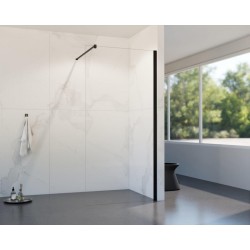 HOPA - Walk-in sprchovací kút LAGOS BLACK NEW 200 - Farba rámu - Čierna, Rozmer A - 100, Rozmer C - 200, Výplň - Číre bezpečnostné sklo - 8 mm (BCLAGO10MBCN2)