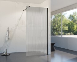 HOPA - Walk-in sprchovací kút LAGOS BLACK NEW 200 - Farba rámu - Čierna, Rozmer A - 120, Rozmer C - 200, Výplň - Vrúbkované bezpečnostné sklo - 8 mm (BCLAGO12MBPN2)