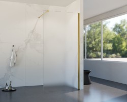 HOPA - Walk-in sprchovací kút LAGOS GOLD NEW 200 - Farba rámu - Zlatá, Rozmer A - 115, Rozmer C - 200, Výplň - Matné bezpečnostné sklo - 8 mm (BCLAGO115BGFN2)