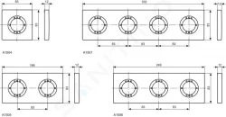 IDEAL STANDARD - Archimodule 4-otvorová rozeta 100 mm x 349 mm, chróm (A963735AA)
