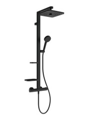 IDEAL STANDARD - Ceratherm ALU+ Sprchový set s termostatom, 26x26 cm, 2 prúdy, hodvábna čierna (BE210XG)