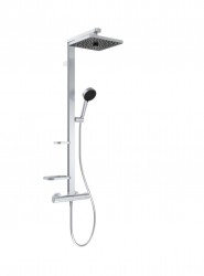 IDEAL STANDARD - Ceratherm ALU+ Sprchový set s termostatom, 26x26 cm, 2 prúdy, strieborná (BE210SI)