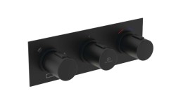 IDEAL STANDARD - Ceratherm C100 Termostatická sprchová batéria pod omietku, na 3 spotrebiče, s telesom, hodvábna čierna (A7664XG)