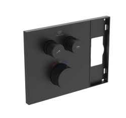 IDEAL STANDARD - Ceratherm Navigo Solos Termostatická batéria pod omietku, na 2 spotrebiče, hodvábna čierna (A7894XG)