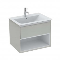 IDEAL STANDARD - Connect Air Skrinka pod umývadlo, 60x44x52 cm, lesklá svetlosivá/biela mat (E0826EQ)
