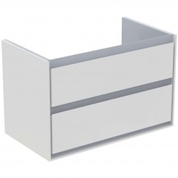 IDEAL STANDARD - Connect Air Umývadlová skrinka, 80x44x52 cm, 2 zásuvky, lesklá biela/svetlosivá mat (E0819KN)
