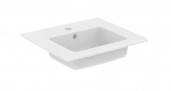 IDEAL STANDARD - Eurovit Umývadlo 51x45 cm, s prepadom, s otvorom na batériu, biela (E109901)