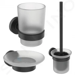 IDEAL STANDARD - IOM Súprava doplnkov do kúpeľne, matné sklo/čierna (A9245XG)