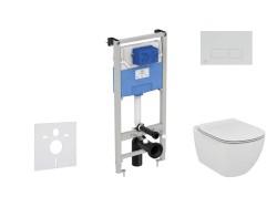 IDEAL STANDARD - ProSys Set predstenovej inštalácie, klozetu a sedadla Tesi, tlačidla Oleas M2, Rimless, SoftClose, chróm (ProSys120M SP9)