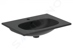 IDEAL STANDARD - Tesi Umývadlo nábytkové 625x450 mm, s prepadom, otvor na batériu, čierna (T3510V3)