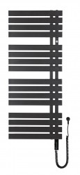 Instalprojekt - Kúpeľňový elektrický radiátor - sušiak POP STAR ELECTRO - Farba radiátora - Čierna matná, Rozmer radiátora - 500 × 1295 mm, výkon 600 W (RADPOPEL501231)