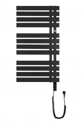Instalprojekt - Kúpeľňový elektrický radiátor - sušiak POP STAR ELECTRO - Farba radiátora - Čierna matná, Rozmer radiátora - 500 × 980 mm, výkon 300 W (RADPOPEL509031)