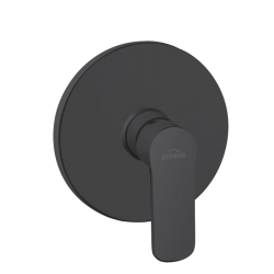 INVENA - 1-cestná nástenná batéria SIROS, round, čierna (BP-90-4O1-A)