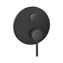 INVENA - 2-cestná nástenná batéria DAFNI, round, čierna (BP-88-4O2-A)