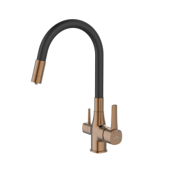 INVENA - Drezová batéria s filtrom Glamour Trend, meď / čierna (BZ-02-F15-V)