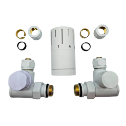 INVENA - Komplet termostatický axiálny s otv. pod vykurovacie teleso biely prev; (CD-26-B15-A)