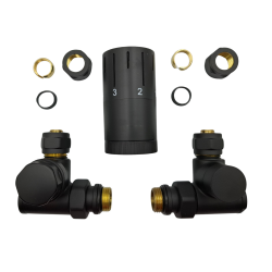 INVENA - Komplet termostatický axiálny s otv. pod vykurovacie teleso čierny prev; (CD-26-C15-A)