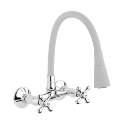 INVENA - Nástenná batéria ROMA flexibilný výtok, šedá (BC-24-E5S-L)