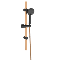 INVENA - Sprchová súprava na tyči Moonlight, čierna/rose gold 2f (AU-77-Z14-V)