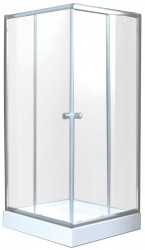 INVENA - Sprchovací kút štvorec PARLA, profil: chróm, sklo číre 80x80 (AK-48-185-O)