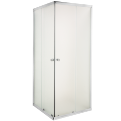 INVENA - Sprchovací kút štvorec PARLA, profil: chróm, sklo frosted 80x80 (AK-48-181-O)