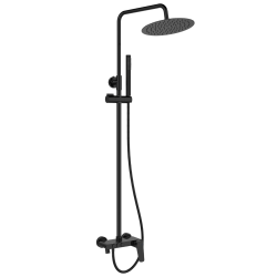 INVENA - Sprchový stĺp s batériou, Alonia Trend, čierny lesk (AU-70-D04-V)