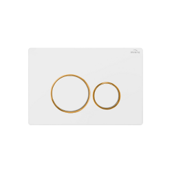 INVENA - Tlačidlo splachovacie k podomietkovému rámu, 604 bielo - zlaté; (CC-04-013-S)
