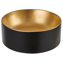 INVENA - Umývadlo na dosku KETO 42 cm, čierna/zlatá (CE-14-017-C)