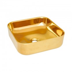 INVENA - Umývadlo na dosku MALAGA TREND 39 cm, štvorcové zlatá (CE-39-009-C)