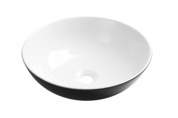 INVENA - Umývadlo na dosku TINOS TREND, 39,5 cm, čierna - biela (CE-43-041-C)